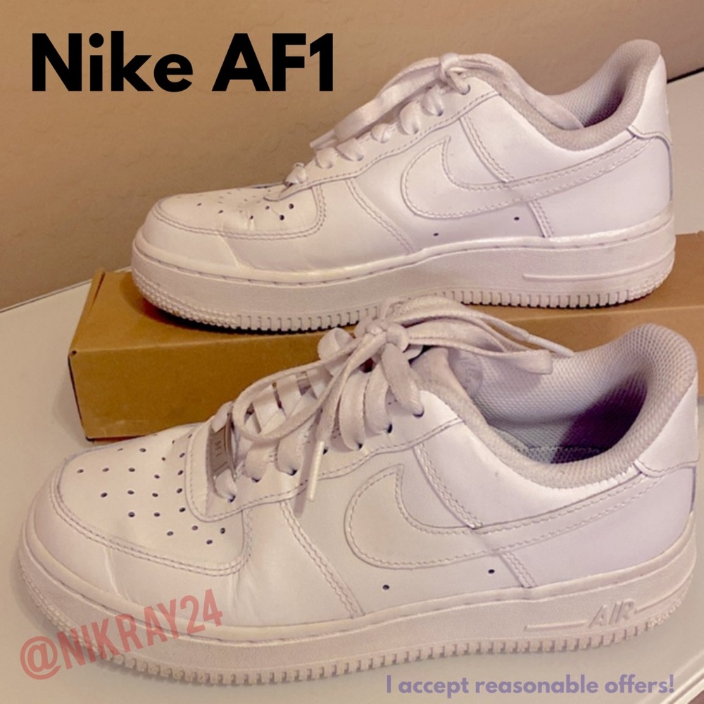 Nike AF1 AIR FORCE ONE 1 women’s all White/ white on white Size 5